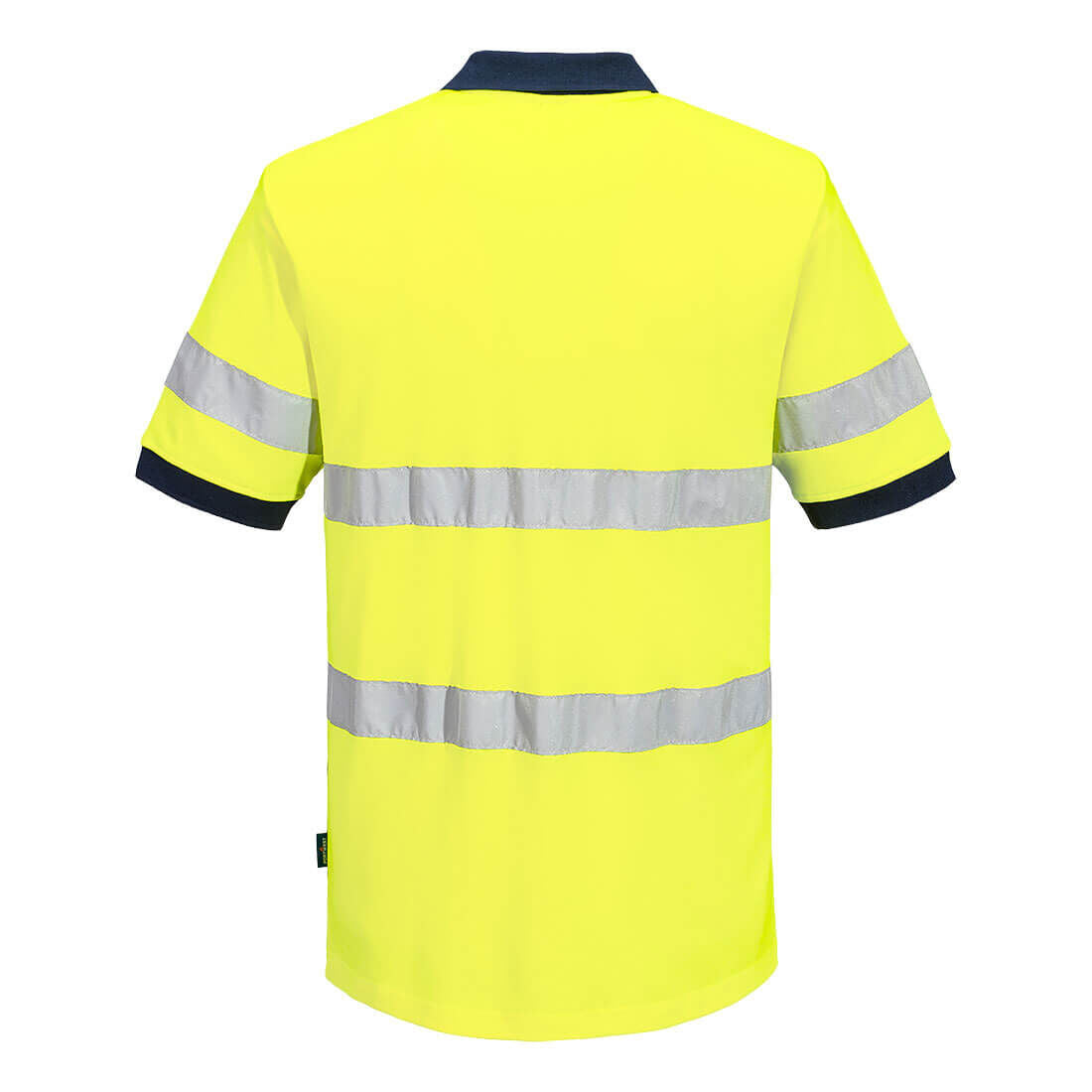 Portwest Mens Hi Vis Taped Contrast Polo (MP410) Yellow/Navy