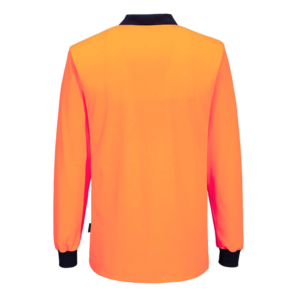 Portwest Mens Hi Vis Cotton Comfort Contrast L/S Shirt (MP414) Orange/Navy