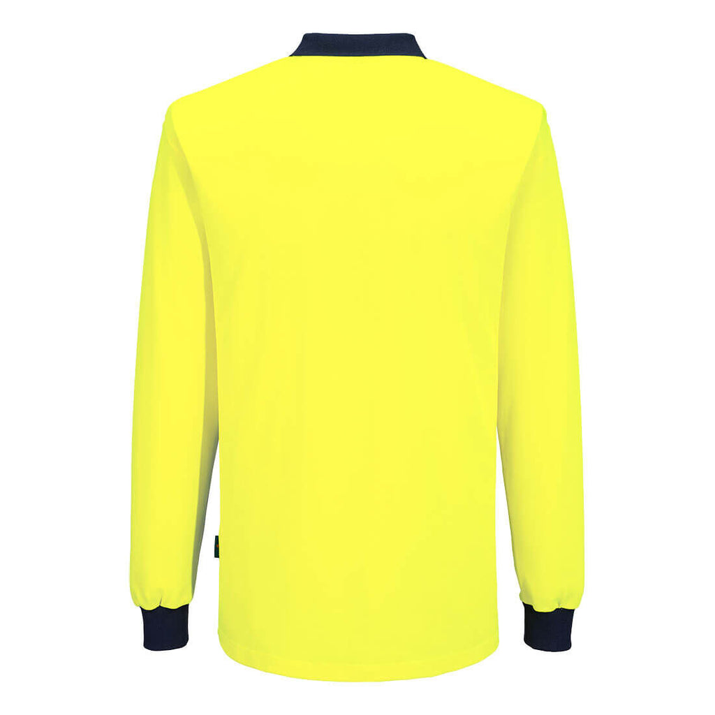 Portwest Mens Hi Vis Cotton Comfort Contrast L/S Shirt (MP414) Yellow/Navy