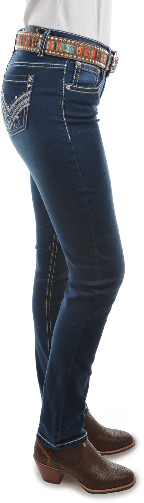 Pure Western Womens Harlee Skinny Leg Jeans - 32 Leg (PCP2201018) Indigo [SD]