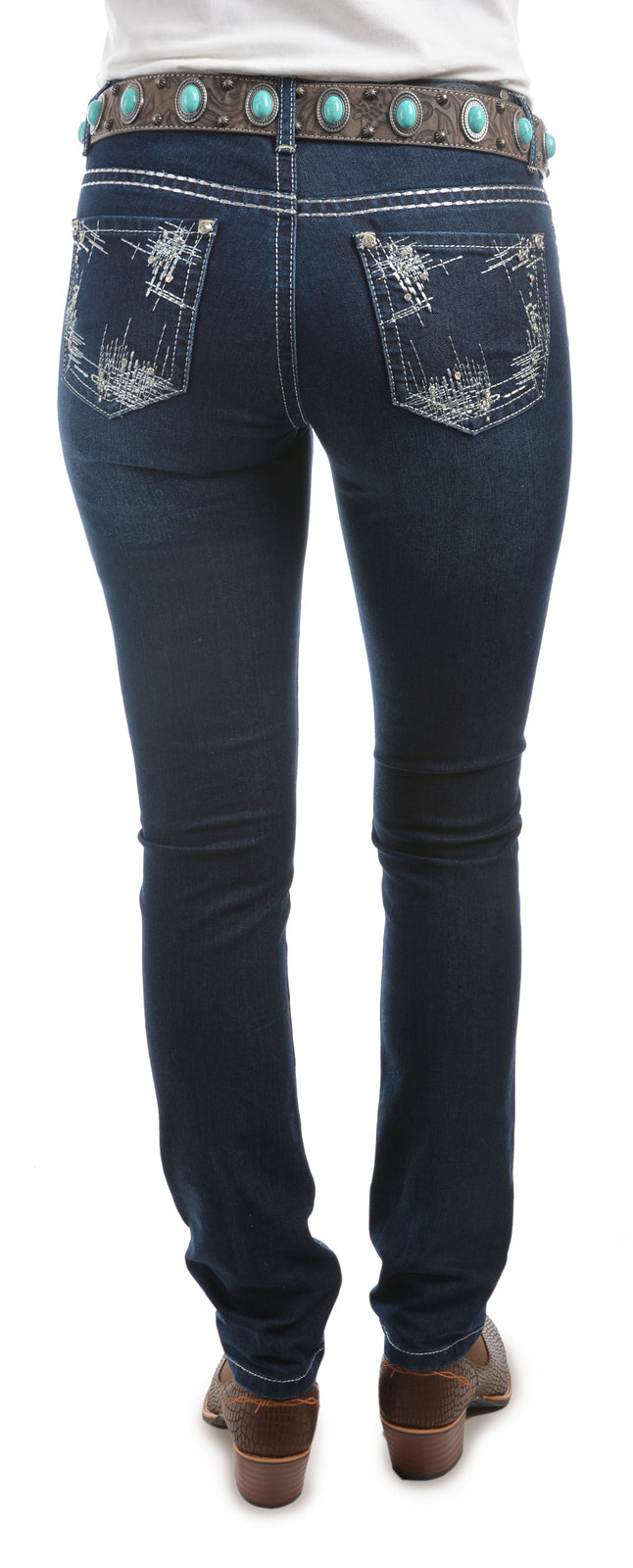 Pure Western Womens Jasmine Skinny Jeans - 32 Leg (PCP2206156) Midnight [SD]