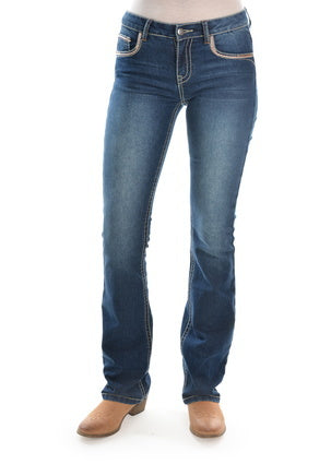 Pure Western Womens Emma Bootcut Jeans - 32 Leg (PCP2208316) Indigo