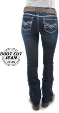 Pure Western Womens Hannah Bootcut Jeans - 32 Leg - 32 Leg (PCP2211119) Midnight 