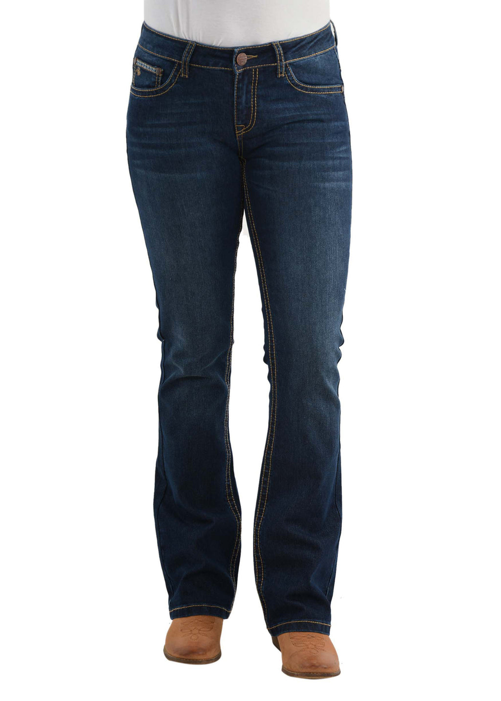 Pure Western Womens Martina Bootcut Jeans - 32 Leg (PCP2211423) Darkest Night [SD]