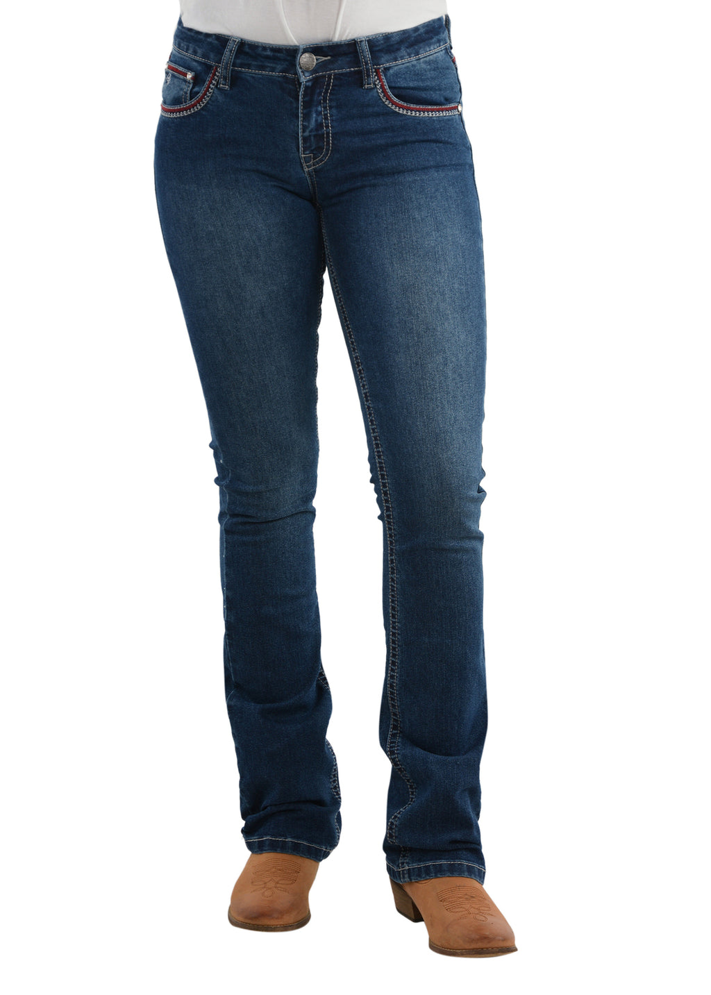 Pure Western Womens Steph Bootcut Jeans - 34 Leg (PCP2208424) Old Indigo  [SD]