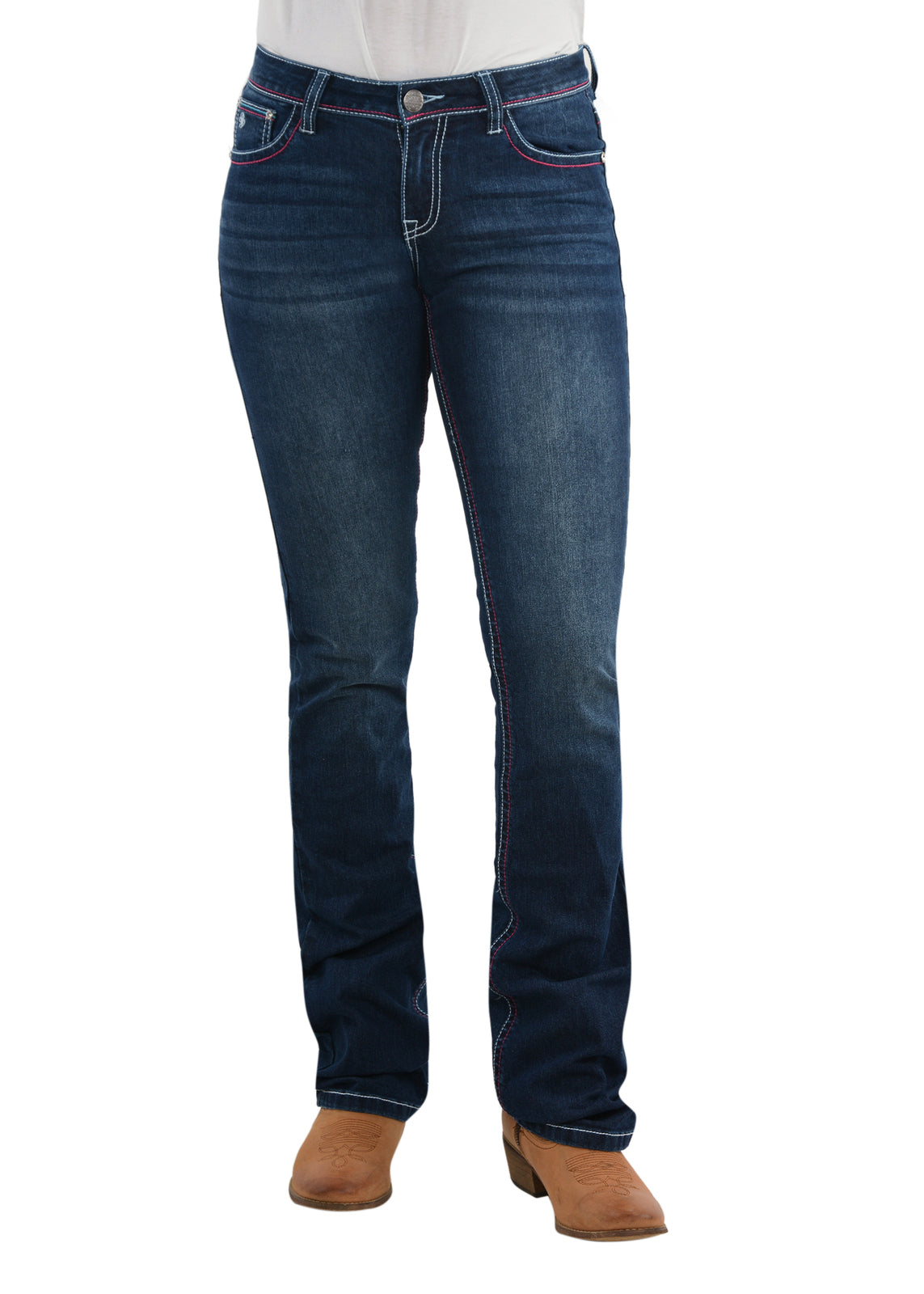 Pure Western Womens Jules Relaxed Rider Jeans - 36 Leg (PCP2210422) Twilight  [SD]