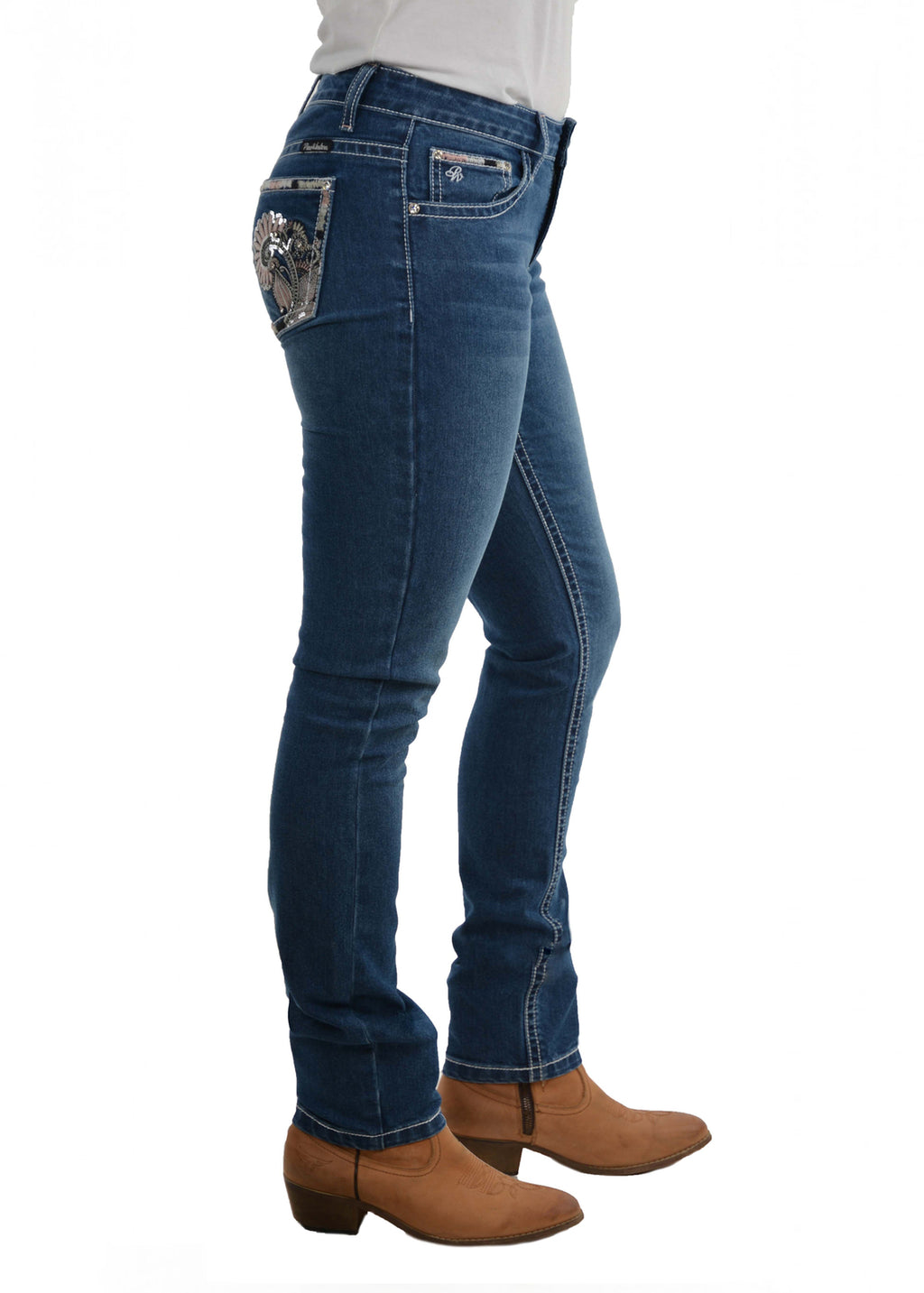 Pure Western Womens Shailene Skinny Jeans - 32 Leg (PCP2201420) Morning Sky  [SD]