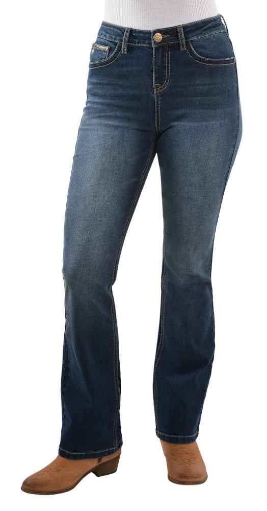 Pure Western Womens Brady High Waisted Bootcut Jeans - 34 Leg (PCP2213509) Midnight