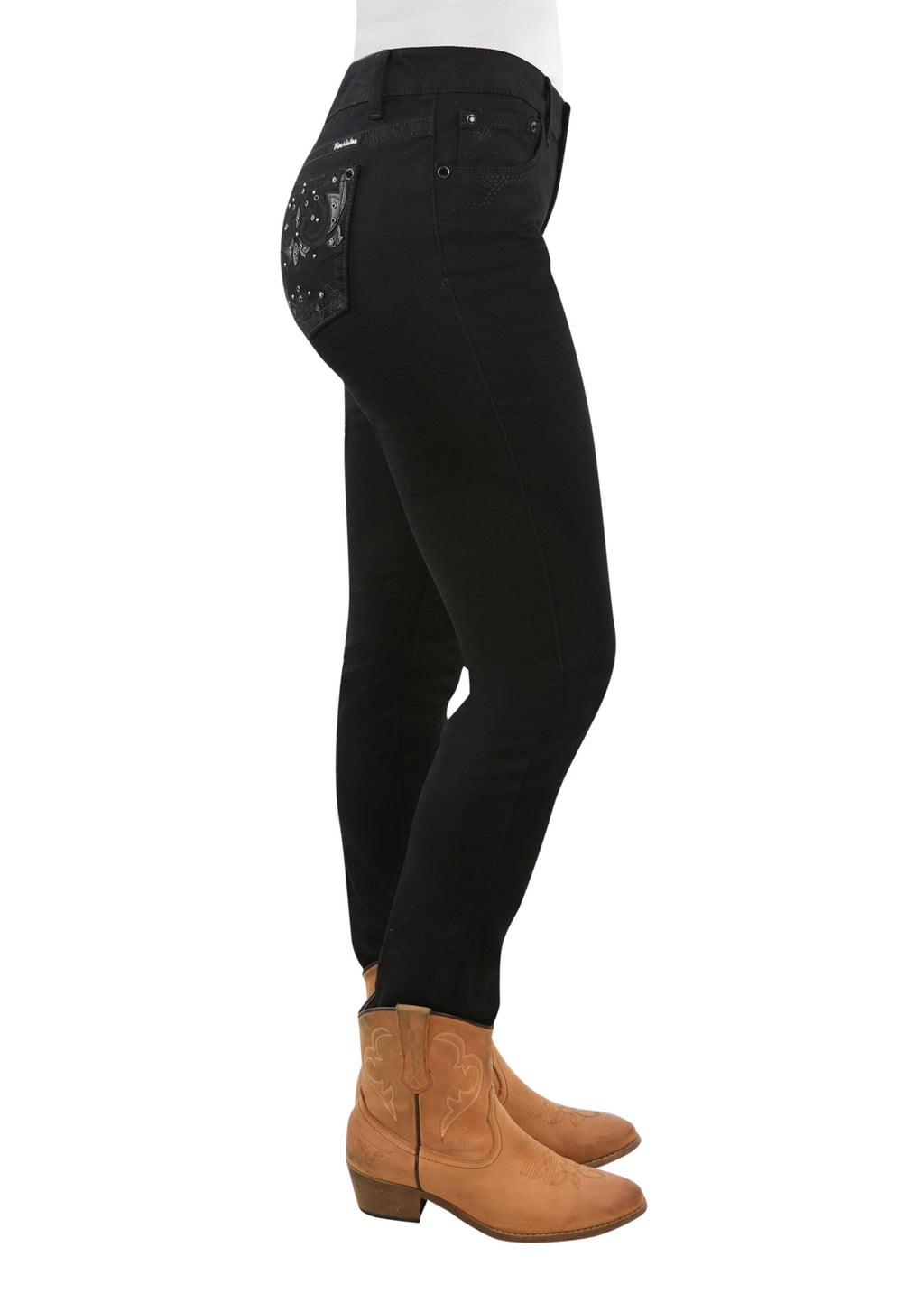 Pure Western Womens Joan Skinny Jeans (PCP2201577) Ebony  [SD]
