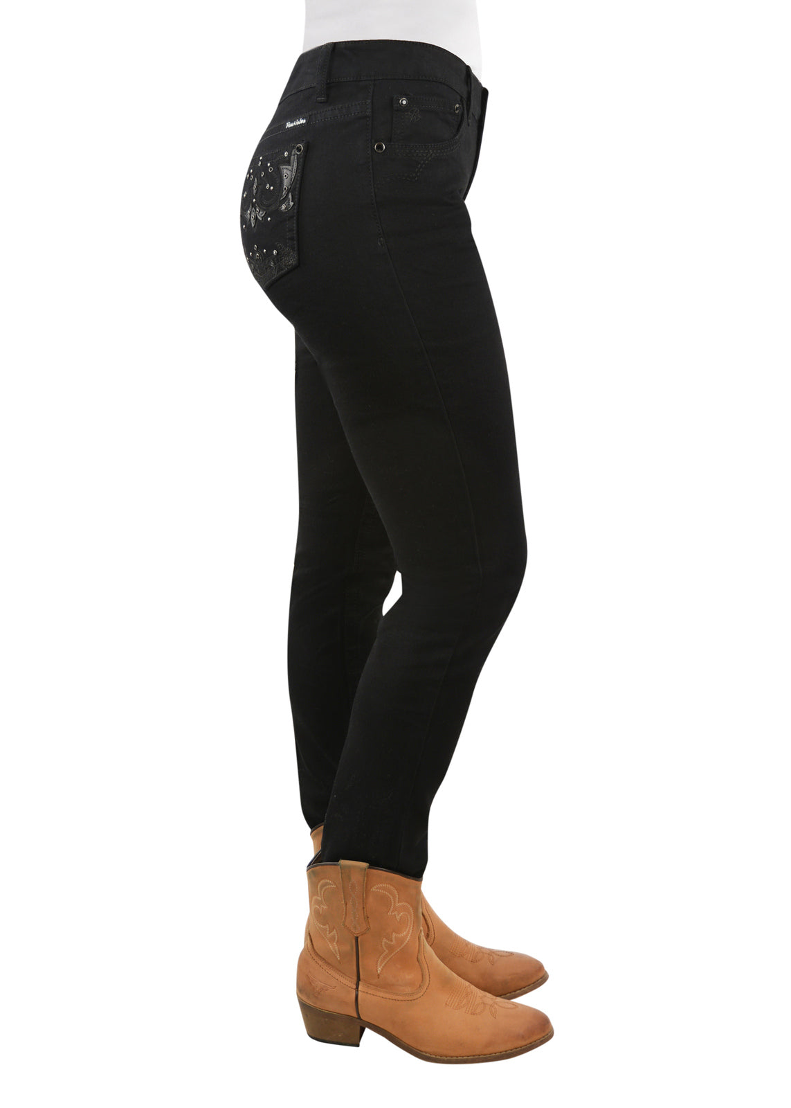Pure Western Womens Joan Skinny Jeans (PCP2201577) Ebony  [SD]