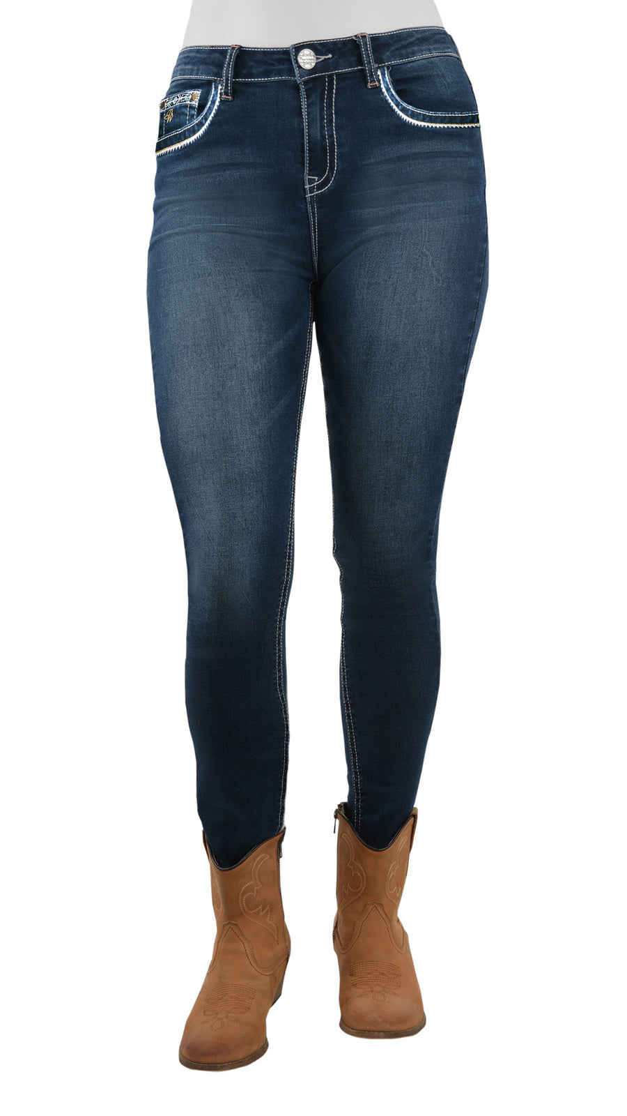 Pure Western Womens Frida Hi Waist Super Skinny Jeans (PCP2214571) Midnight  [SD]