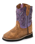 Pure Western Toddlers Dash Western Boots (PCP78093T) Oiled Distressed Brown/Purple