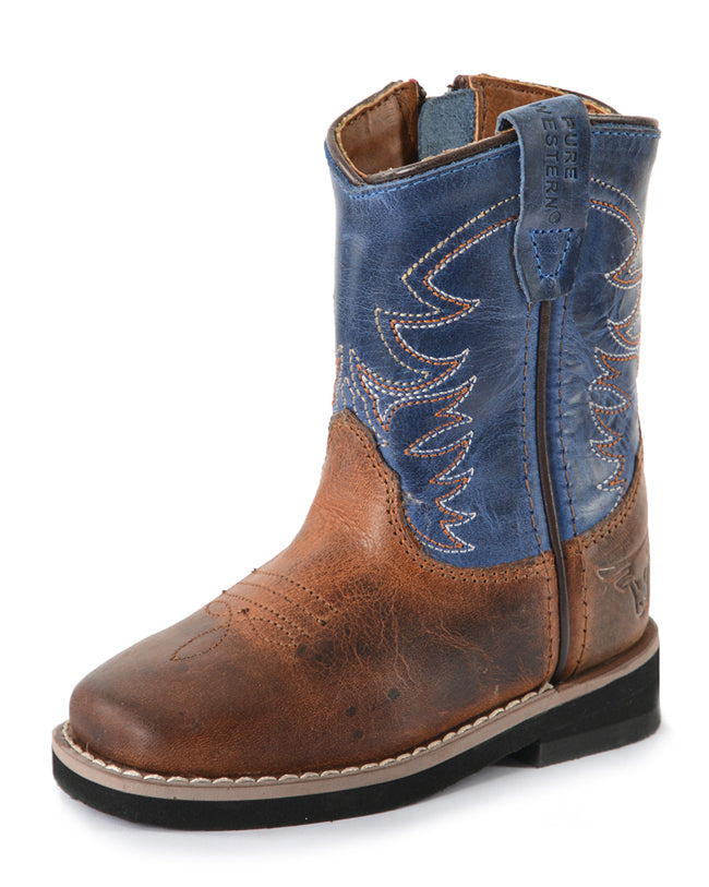 Pure Western Toddlers Judd Western Boots (PCP78096T) Rust/Oiled Blue
