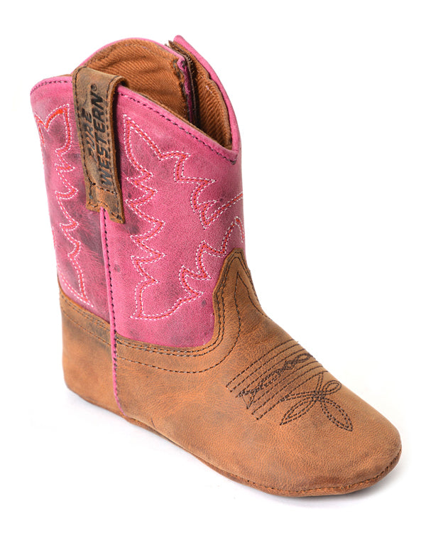Pure Western Infants Molly Western Boots (PCP78098) Oiled Distressed Brown/Purple