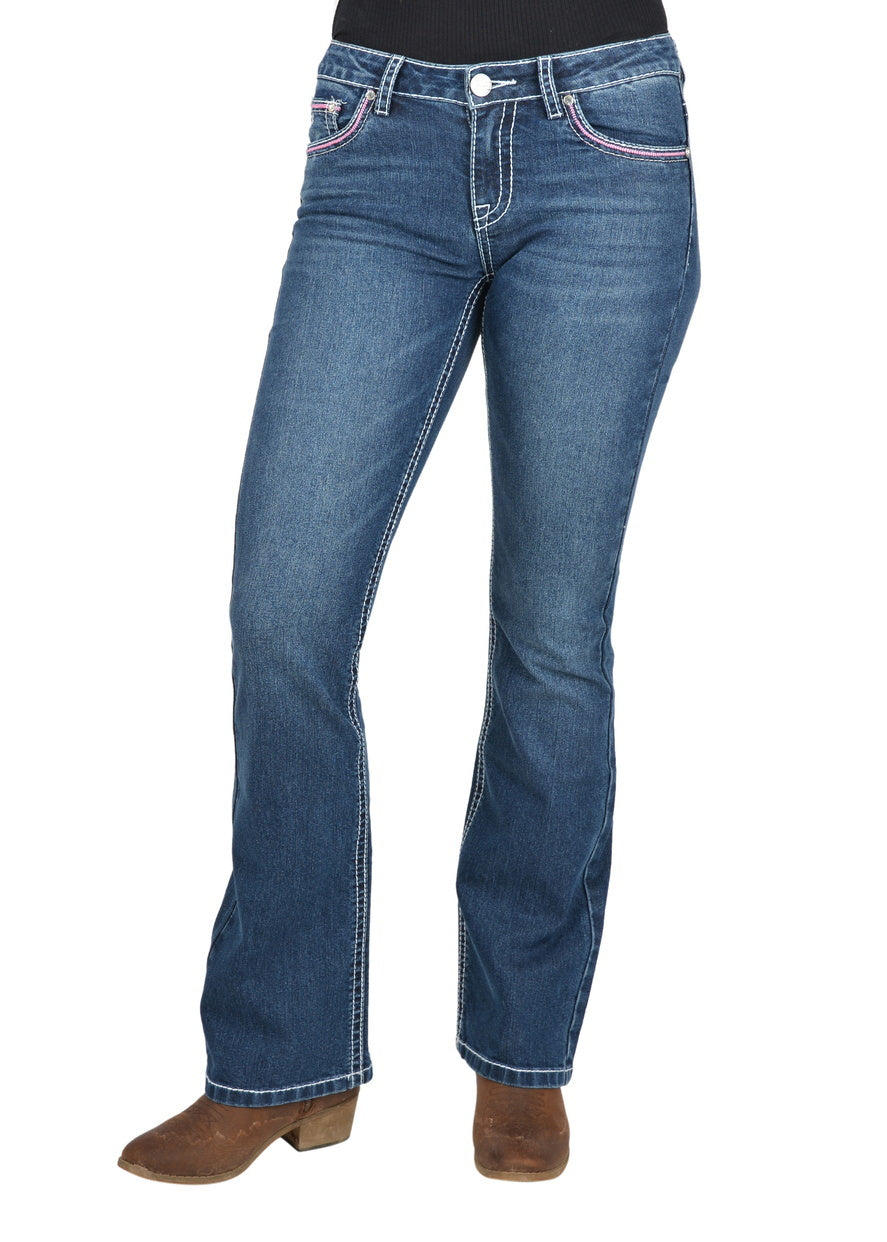 Pure Western Womens Willa Bootcut Jeans - 32 Leg (PCP2211652) Evening Sky