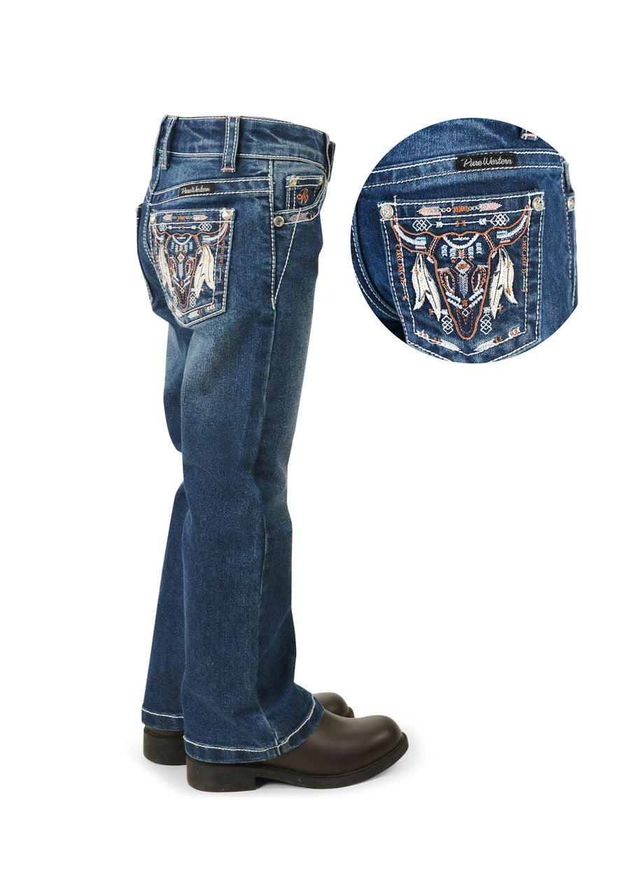 Pure Western Girls Bettina Bootcut Jeans (PCP5201654) Old Indigo