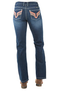 Pure Western Womens Aztec Bootcut Jeans - 34 Leg (PCP2211726) Darkest Night [SD]