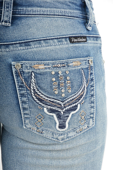 Pure Western Womens Steer Bootcut Jeans - 32 Leg (PCP2211733) Moonshine