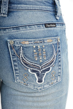 Pure Western Womens Steer Bootcut Jeans - 32 Leg (PCP2211733) Moonshine
