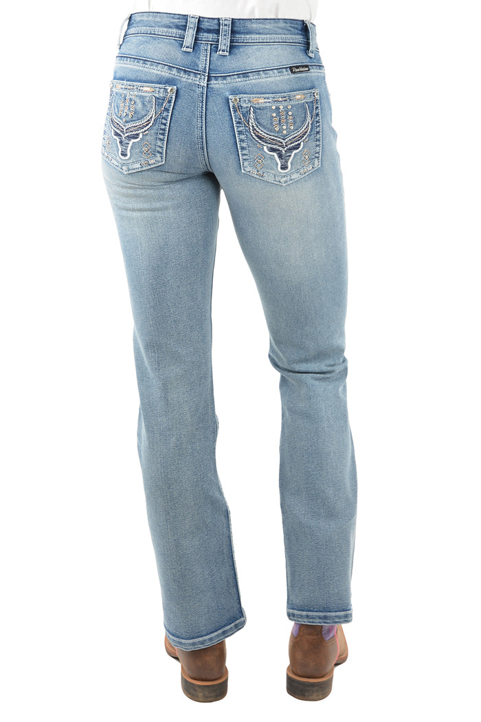 Pure Western Womens Steer Bootcut Jeans - 32 Leg (PCP2211733) Moonshine