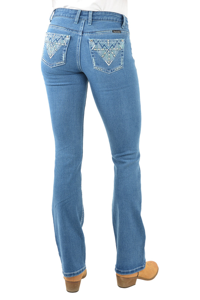 Pure Western Womens Ziggy Bootcut Jeans - 34 Leg (PCP2208724) Retro Blue