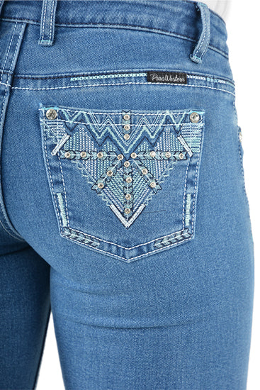 Pure Western Womens Ziggy Bootcut Jeans - 34 Leg (PCP2208724) Retro Blue