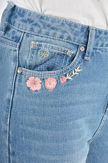 Pure Western Womens High Rise Flora Bootcut Jeans - 32 Leg (PCP2213725) Faded Blue