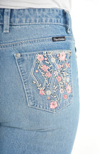 Pure Western Womens High Rise Flora Bootcut Jeans - 32 Leg (PCP2213725) Faded Blue