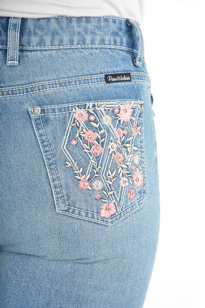 Pure Western Womens High Rise Flora Bootcut Jeans - 32 Leg (PCP2213725) Faded Blue