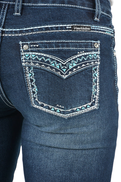 Pure Western Womens Geraldine Straight Leg Jeans - 32 Leg (PCP2212730) Midnight [AD]