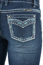 Pure Western Womens Geraldine Straight Leg Jeans - 32 Leg (PCP2212730) Midnight [AD]