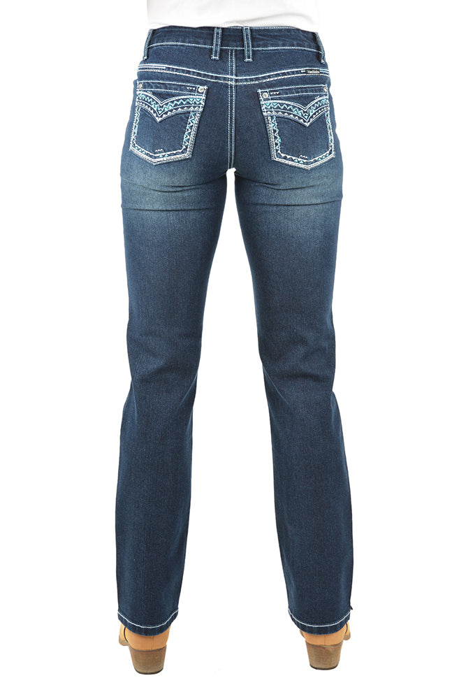 Pure Western Womens Geraldine Straight Leg Jeans - 32 Leg (PCP2212730) Midnight [AD]