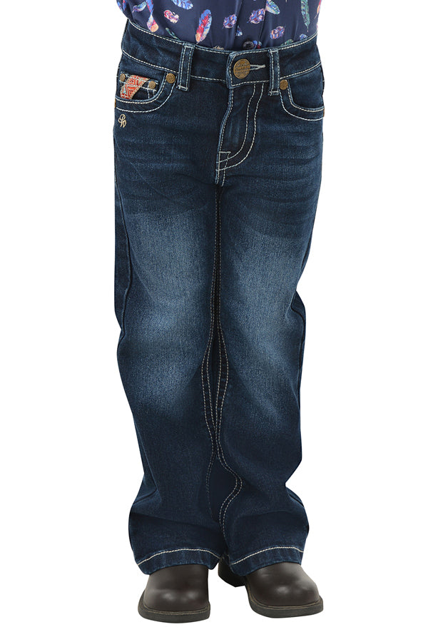 Pure Western Girls Aztec Bootcut Jeans (PCP5211726) Darkest Night [SD]