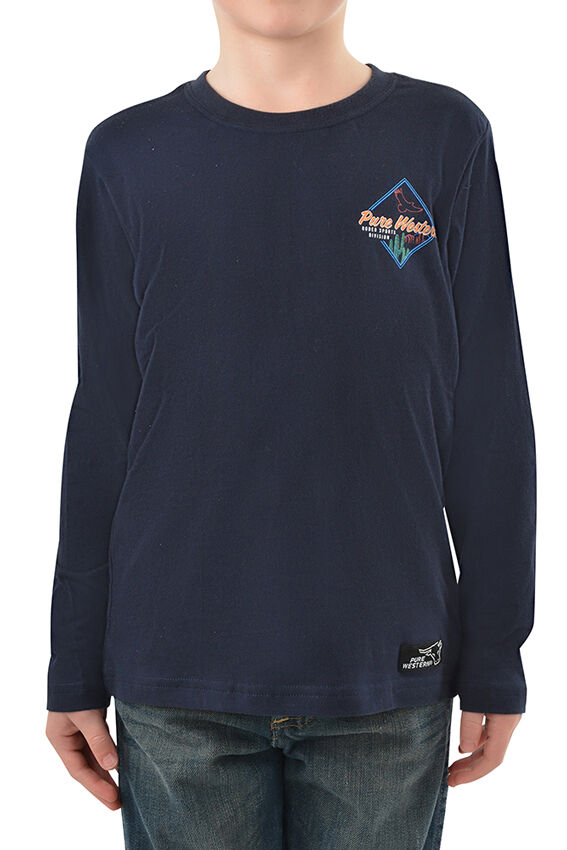 Pure Western Boys Clarke L/S Tee (P3W3562676) Navy [SD]
