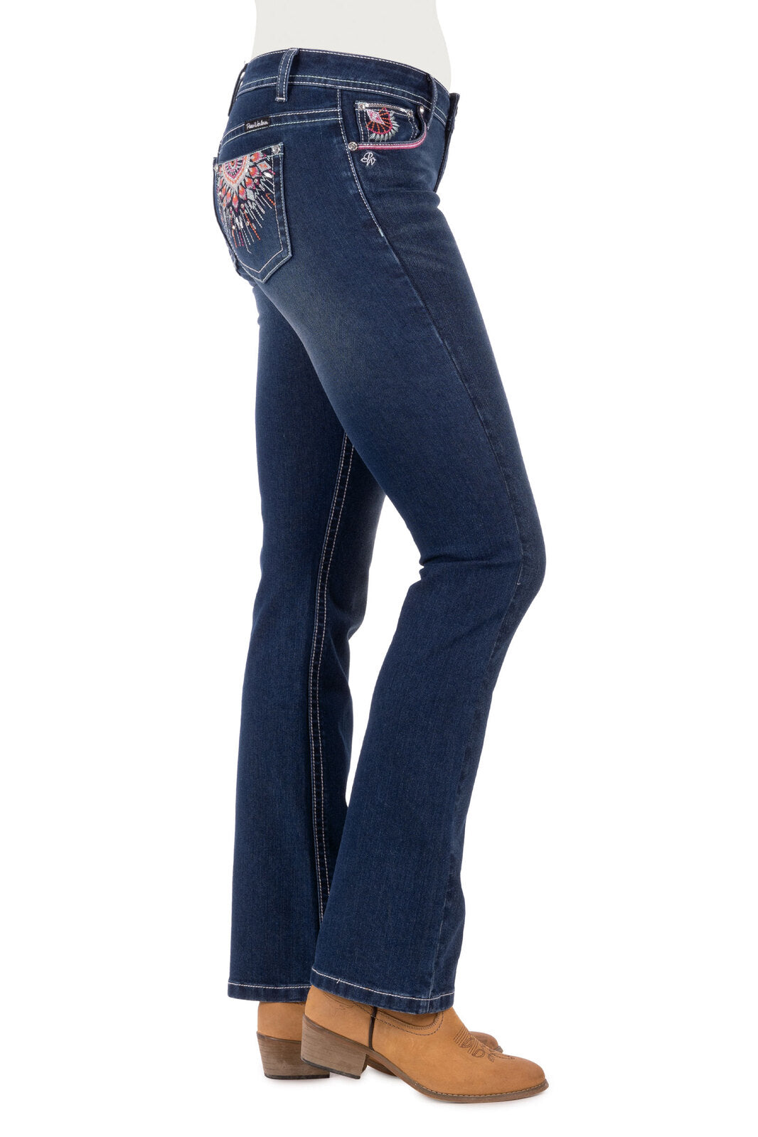 Pure Western Womens Adeline Bootcut Jeans - 32 Leg (PCP2211606) Evening Sky [AD]