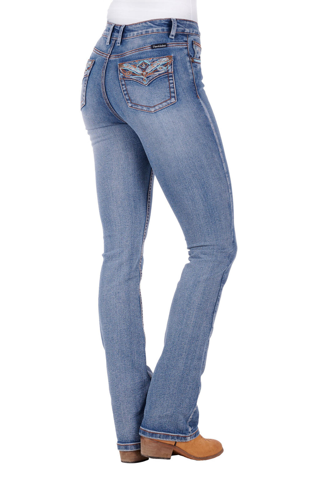 Pure Western Womens Nina Hi Rise Bootcut Jeans - 34 Leg (PCP2213607) Moonshine