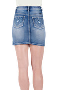 Pure Western Womens Valeri Denim Skirt (PCP2407615) Petrol Blue [SD]