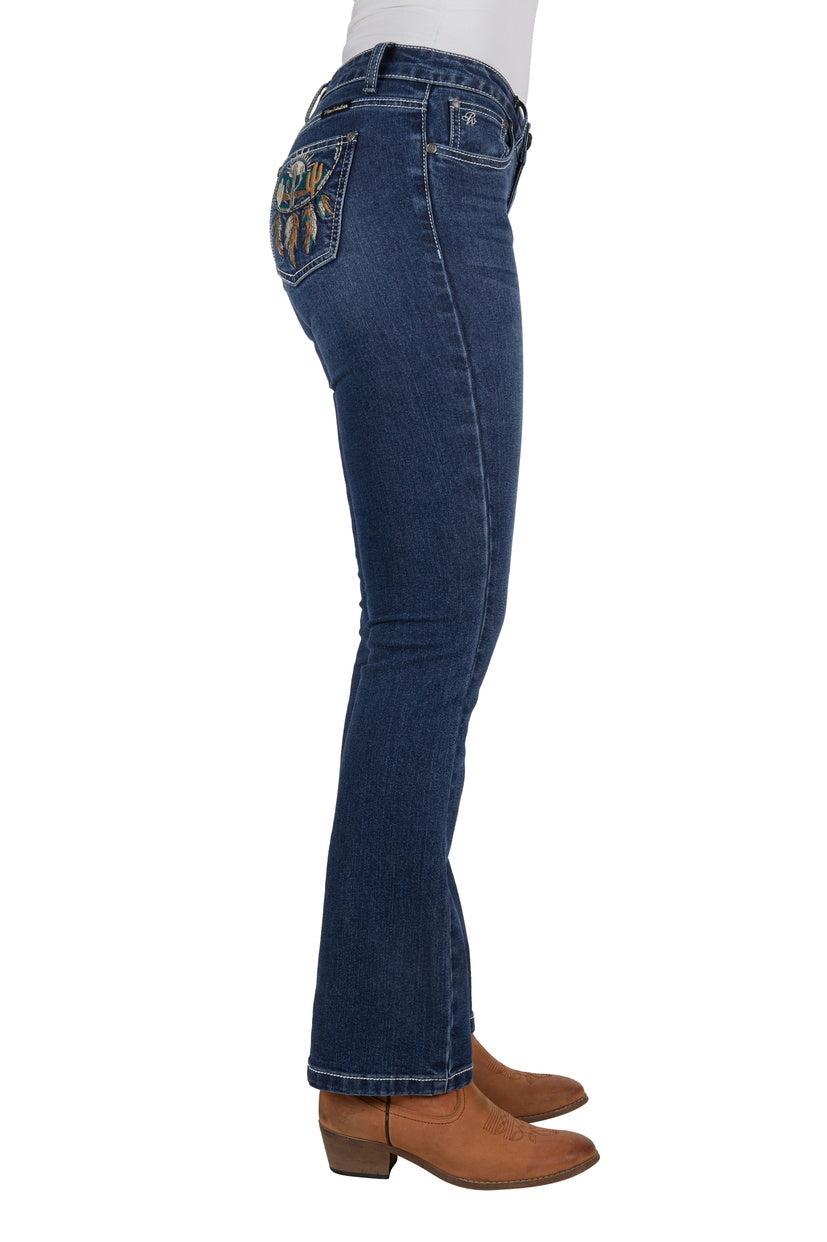 Pure Western Womens Alba Bootcut Jeans - 32 Leg (PCP2211938) Indigo