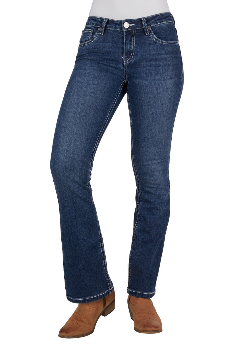 Pure Western Womens Alba Bootcut Jeans - 32 Leg (PCP2211938) Indigo