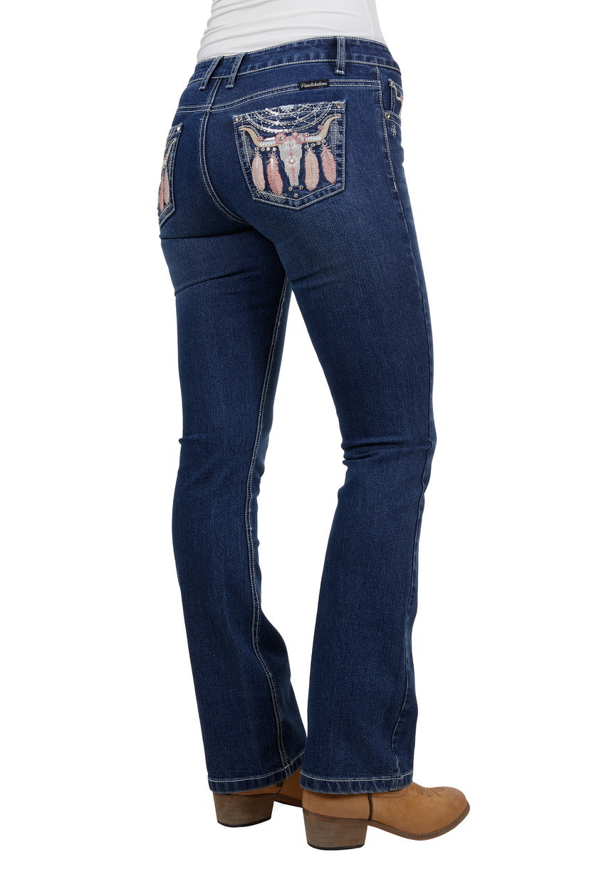 Pure Western Womens Ava Bootcut Jeans - 32 Leg (PCP2208847) Indigo