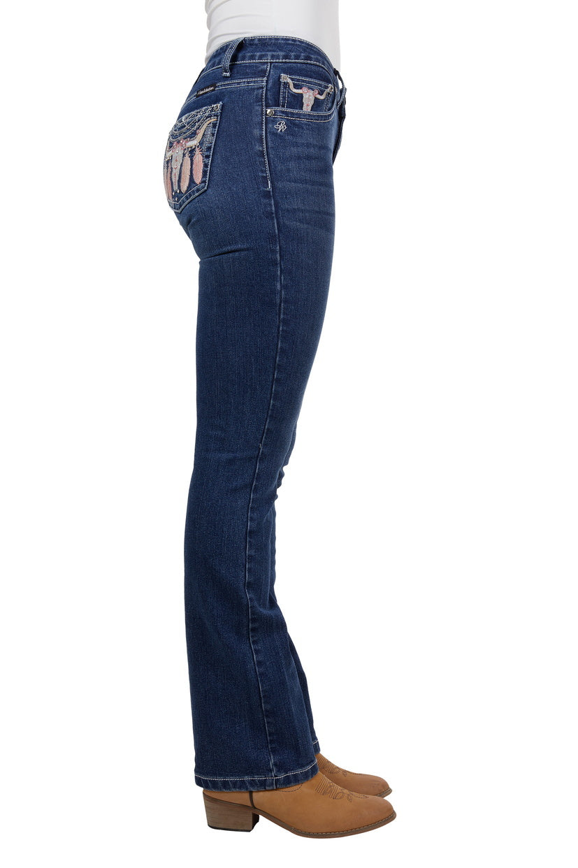 Pure Western Womens Ava Bootcut Jeans - 32 Leg (PCP2208847) Indigo