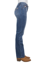 Pure Western Womens Gia Hi Rise Bootcut Jeans - 34 Leg (PCP2213848) Retro Blue