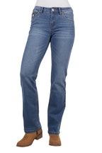 Pure Western Womens Gia Hi Rise Bootcut Jeans - 34 Leg (PCP2213848) Retro Blue