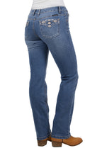 Pure Western Womens Gia Hi Rise Bootcut Jeans - 34 Leg (PCP2213848) Retro Blue