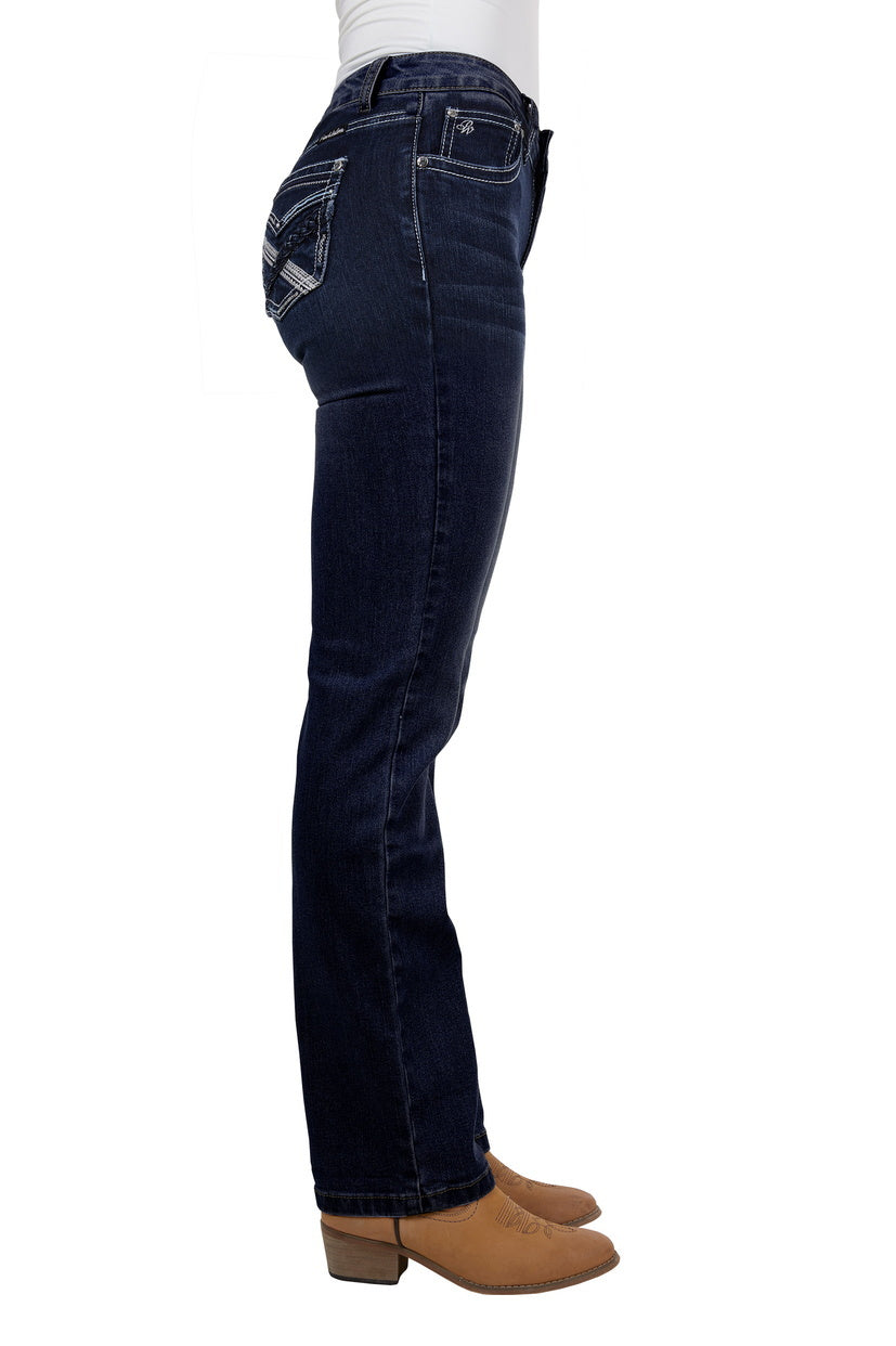 Pure Western Womens Kim Hi Rise Bootcut Jeans - 34 Leg (PCP2213852) Midnight