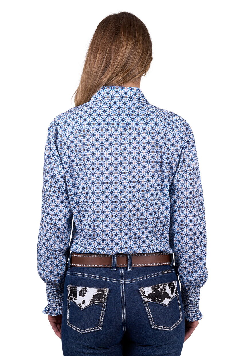 Pure Western Womens Norma L/S Shirt (P5W2140058) Blue [SD]