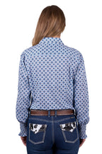 Pure Western Womens Norma L/S Shirt (P5W2140058) Blue [SD]