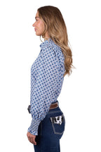 Pure Western Womens Norma L/S Shirt (P5W2140058) Blue [SD]