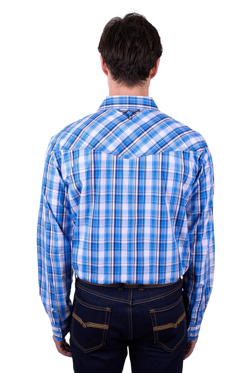 Pure Western Mens Wade L/S Shirt (P5W1100874) Blue [SD]