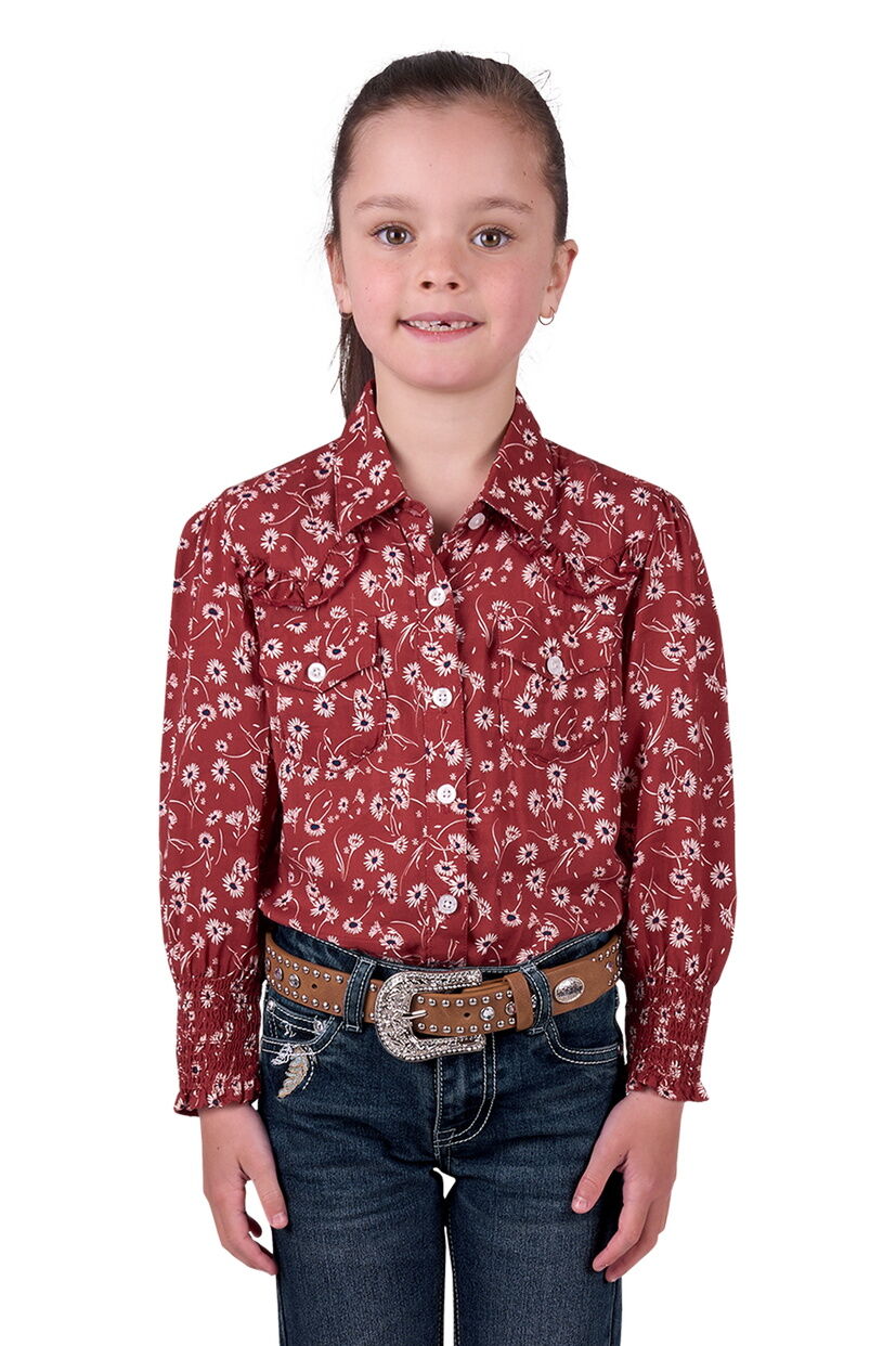 Pure Western Girls Tahnee L/S Shirt (P5W5140001) Rust [SD]